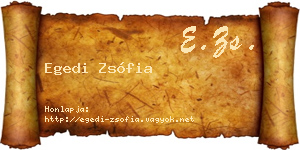 Egedi Zsófia névjegykártya